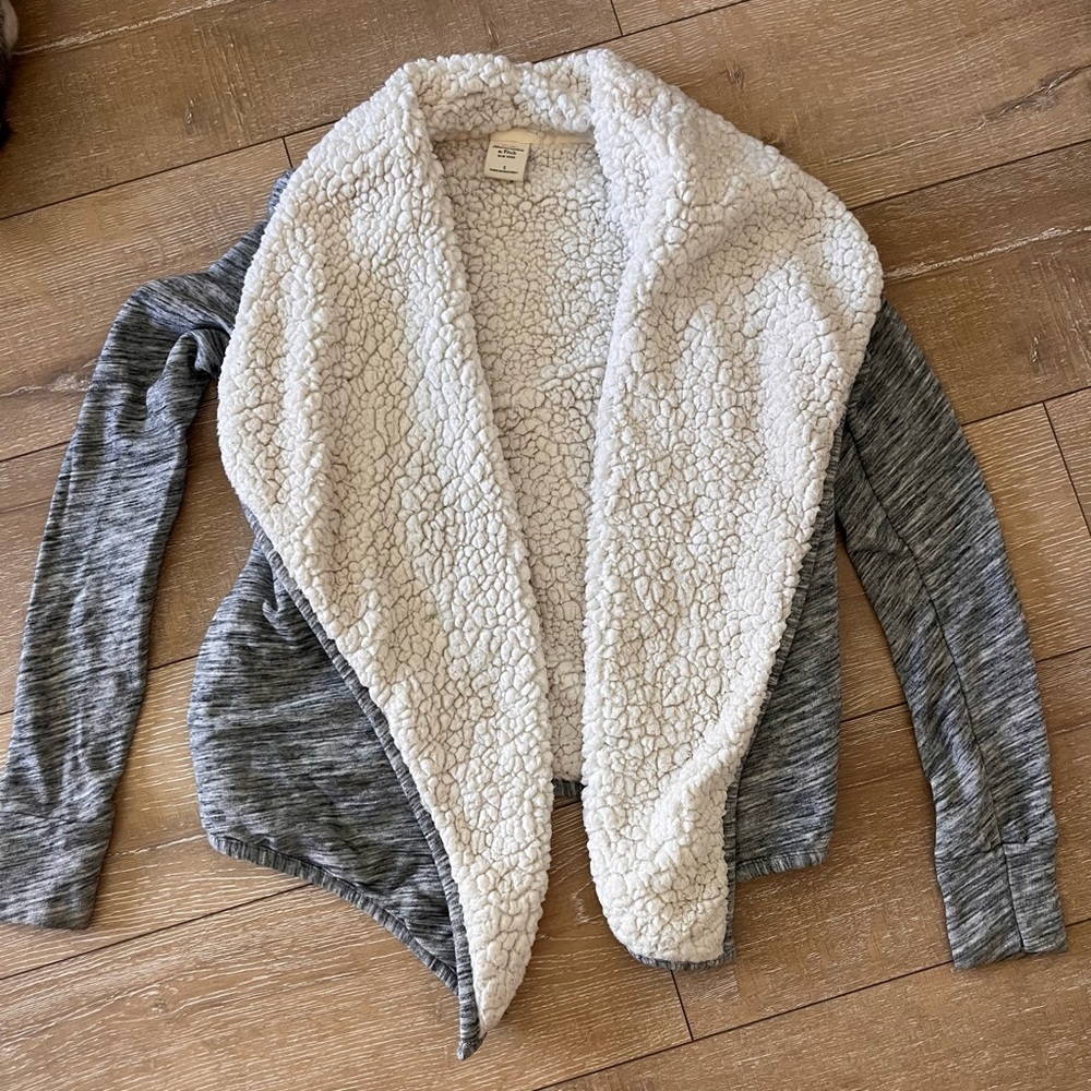 Abercrombie & Fitch Sherpa Lined Cotton Jacket/Cardigan -S - Picture 2 of 5